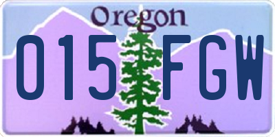 OR license plate 015FGW