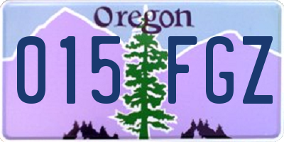 OR license plate 015FGZ