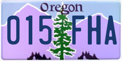 OR license plate 015FHA