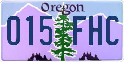 OR license plate 015FHC