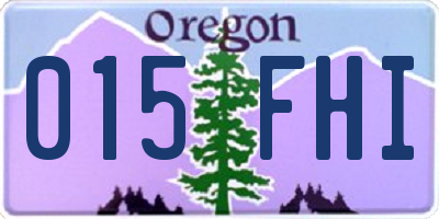 OR license plate 015FHI