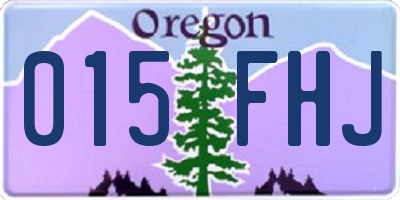 OR license plate 015FHJ
