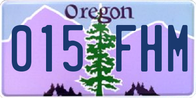OR license plate 015FHM