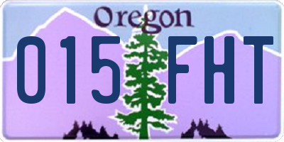 OR license plate 015FHT