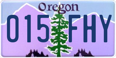 OR license plate 015FHY