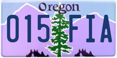OR license plate 015FIA