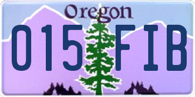 OR license plate 015FIB