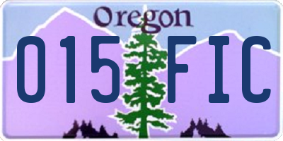 OR license plate 015FIC