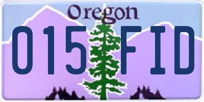 OR license plate 015FID