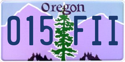 OR license plate 015FII