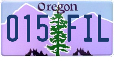 OR license plate 015FIL
