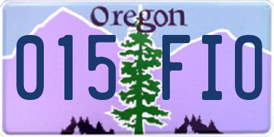 OR license plate 015FIO