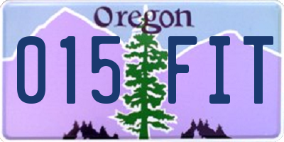 OR license plate 015FIT