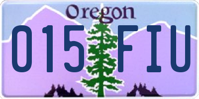 OR license plate 015FIU