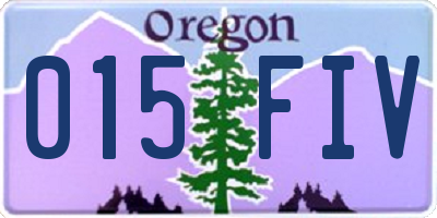 OR license plate 015FIV