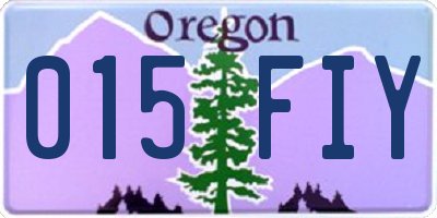 OR license plate 015FIY