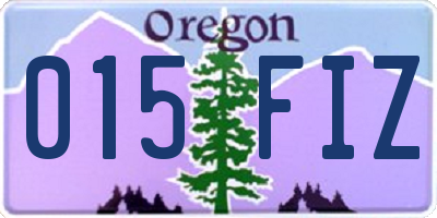 OR license plate 015FIZ
