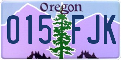 OR license plate 015FJK