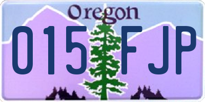 OR license plate 015FJP