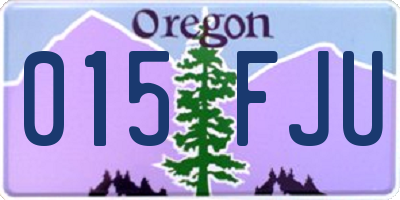 OR license plate 015FJU