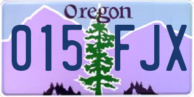 OR license plate 015FJX