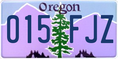 OR license plate 015FJZ