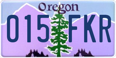 OR license plate 015FKR