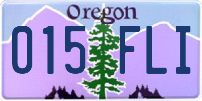 OR license plate 015FLI
