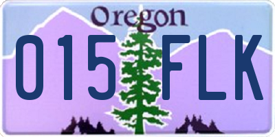 OR license plate 015FLK
