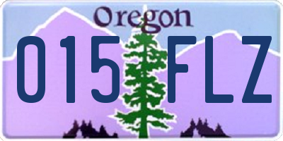 OR license plate 015FLZ