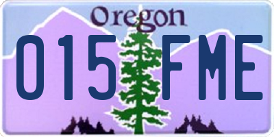 OR license plate 015FME