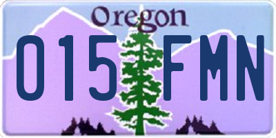 OR license plate 015FMN