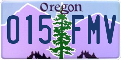 OR license plate 015FMV