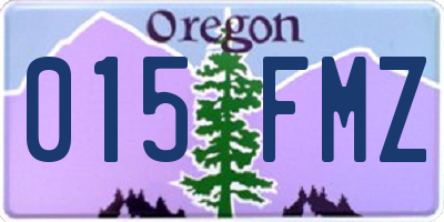 OR license plate 015FMZ