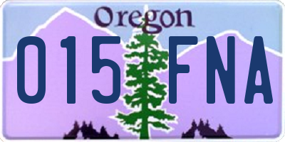 OR license plate 015FNA