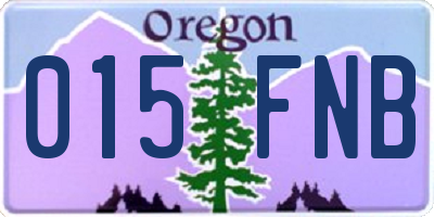 OR license plate 015FNB