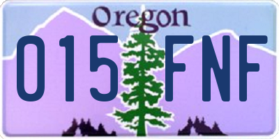 OR license plate 015FNF