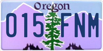 OR license plate 015FNM