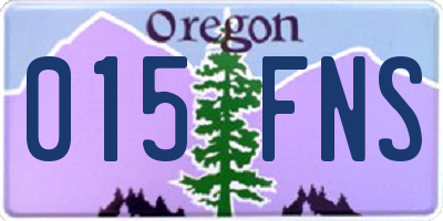 OR license plate 015FNS