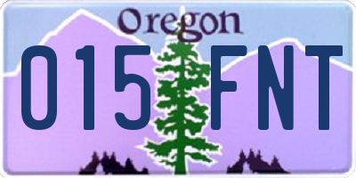 OR license plate 015FNT