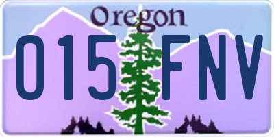 OR license plate 015FNV