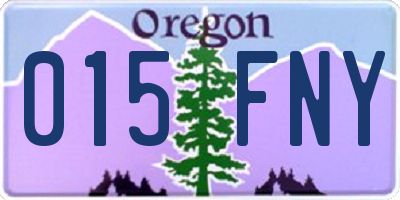 OR license plate 015FNY