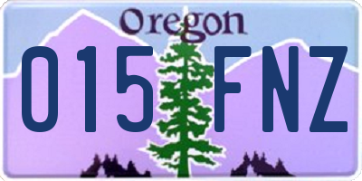 OR license plate 015FNZ
