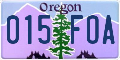 OR license plate 015FOA