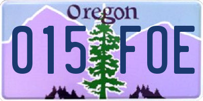 OR license plate 015FOE