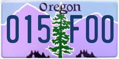 OR license plate 015FOO