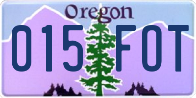 OR license plate 015FOT