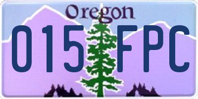 OR license plate 015FPC