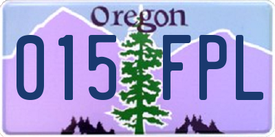 OR license plate 015FPL