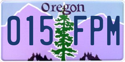 OR license plate 015FPM